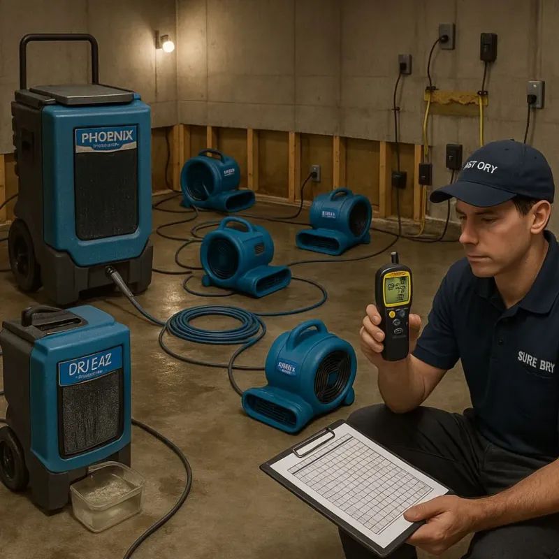 Structural Drying and Dehumidification process in West Peoria, IL